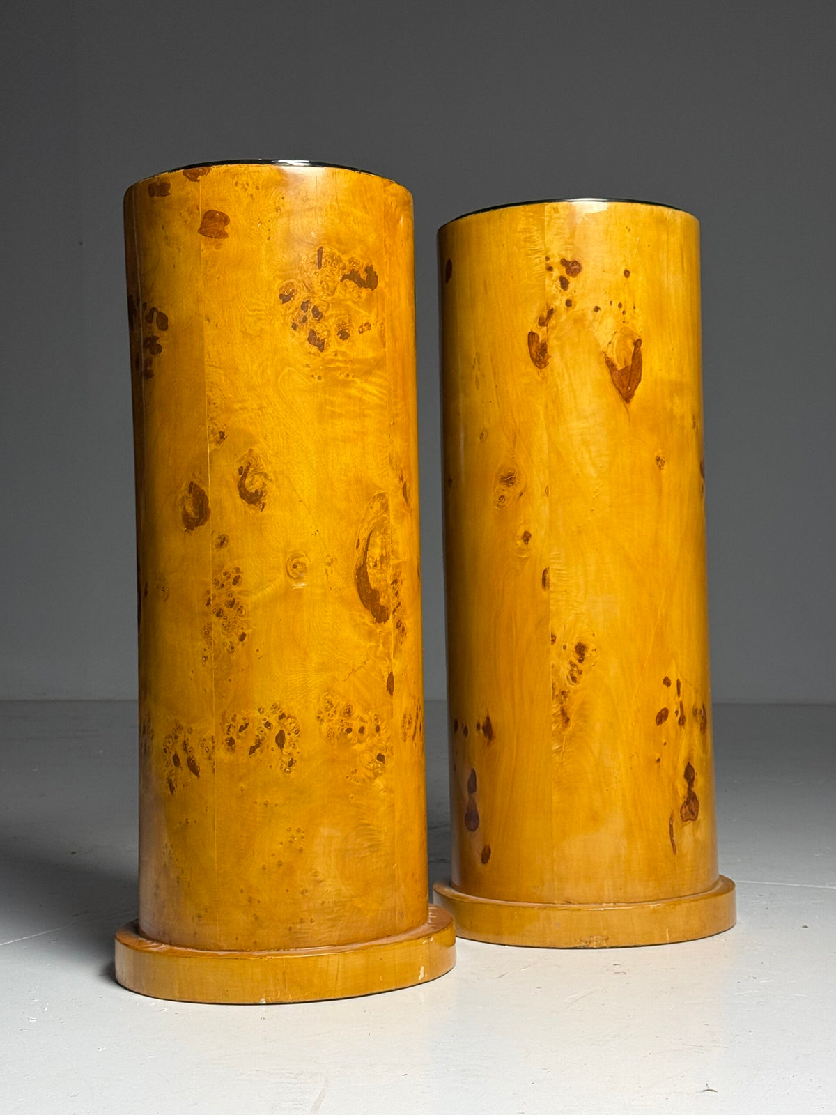 Pair of Biedermeier Style Burr Wood Columns, 20th Century, photo 2