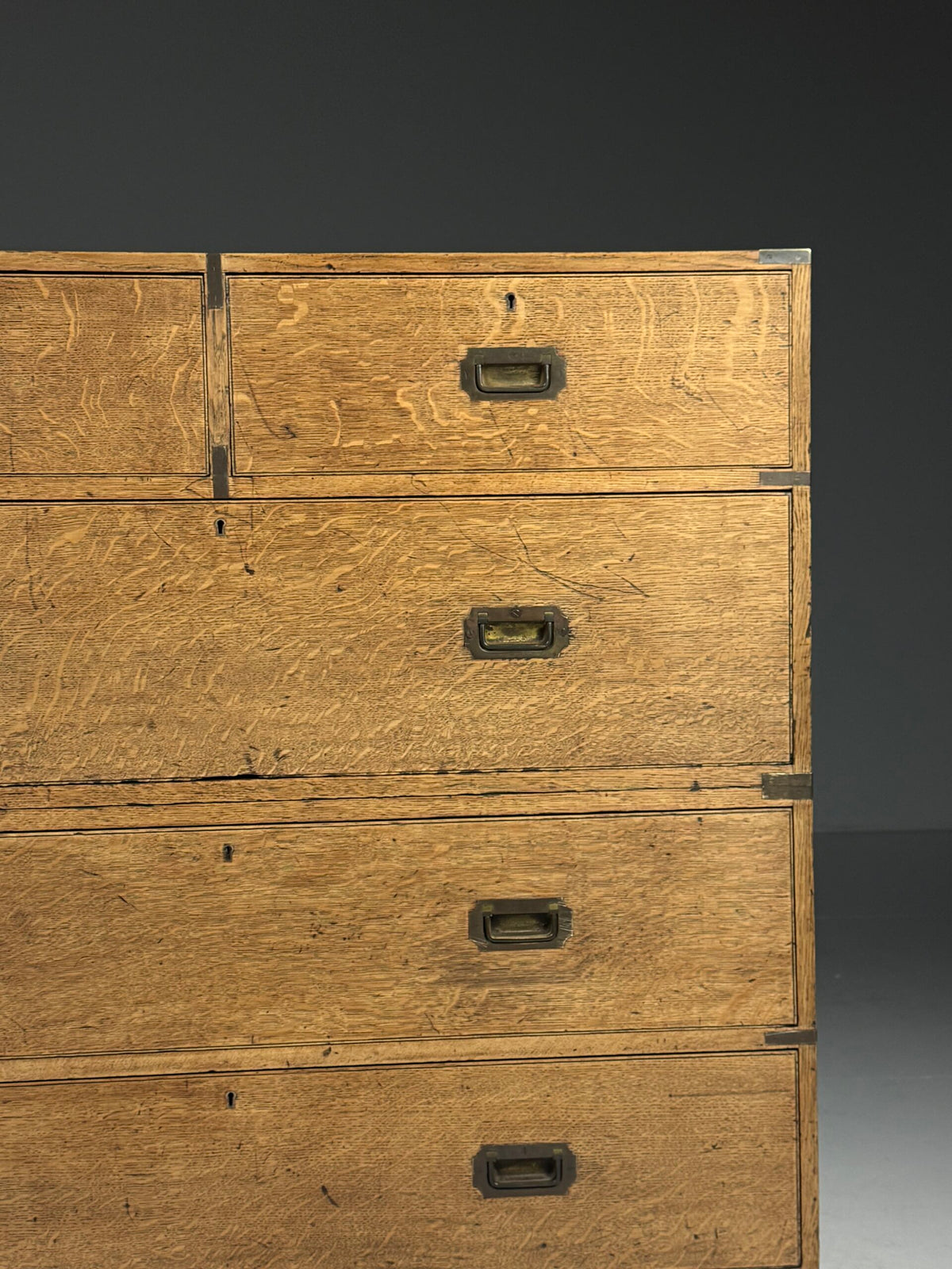 Oak Campaign Chest of Drawers, 19th Century, photo 25