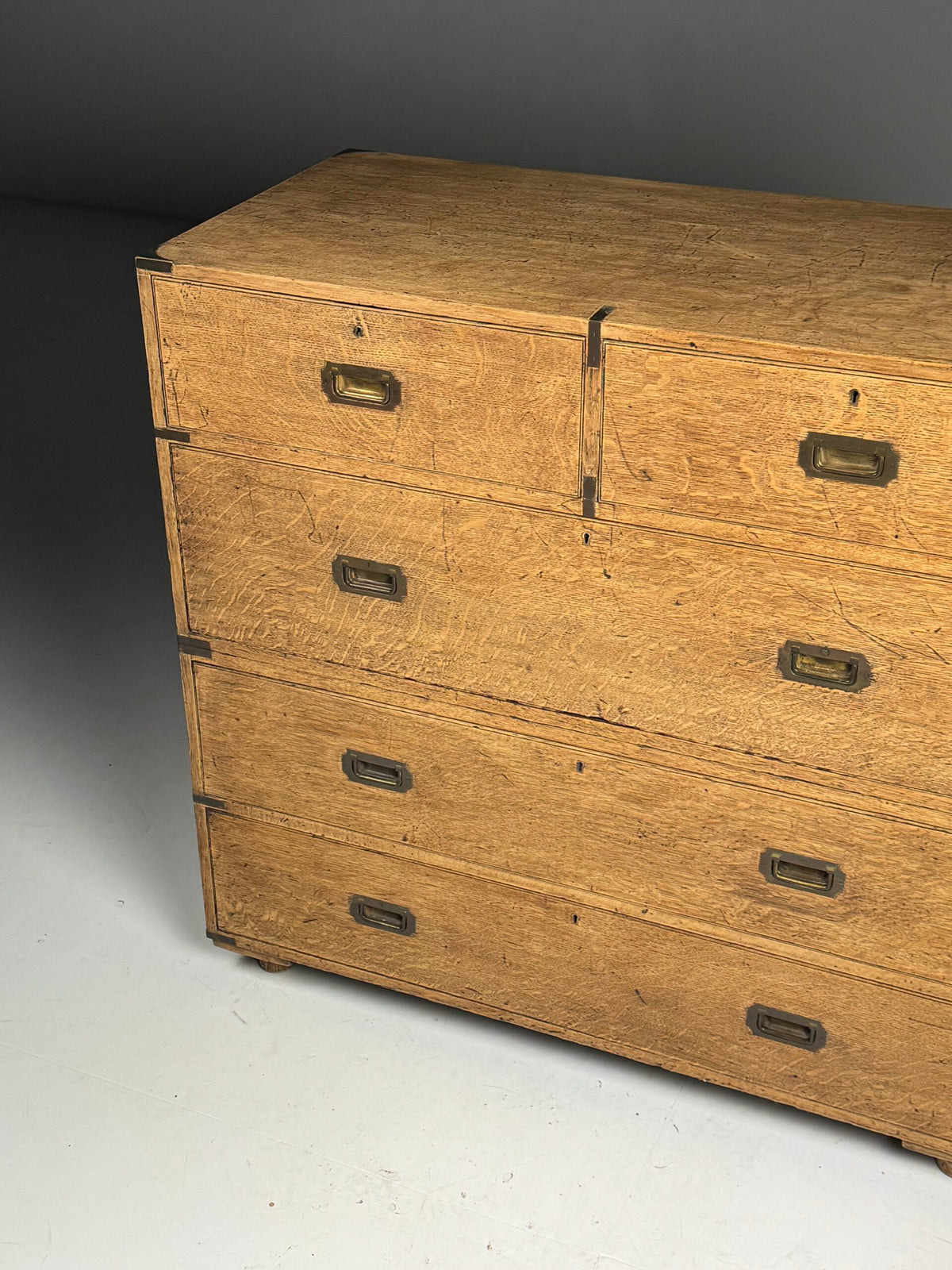 Oak Campaign Chest of Drawers, 19th Century, photo 6