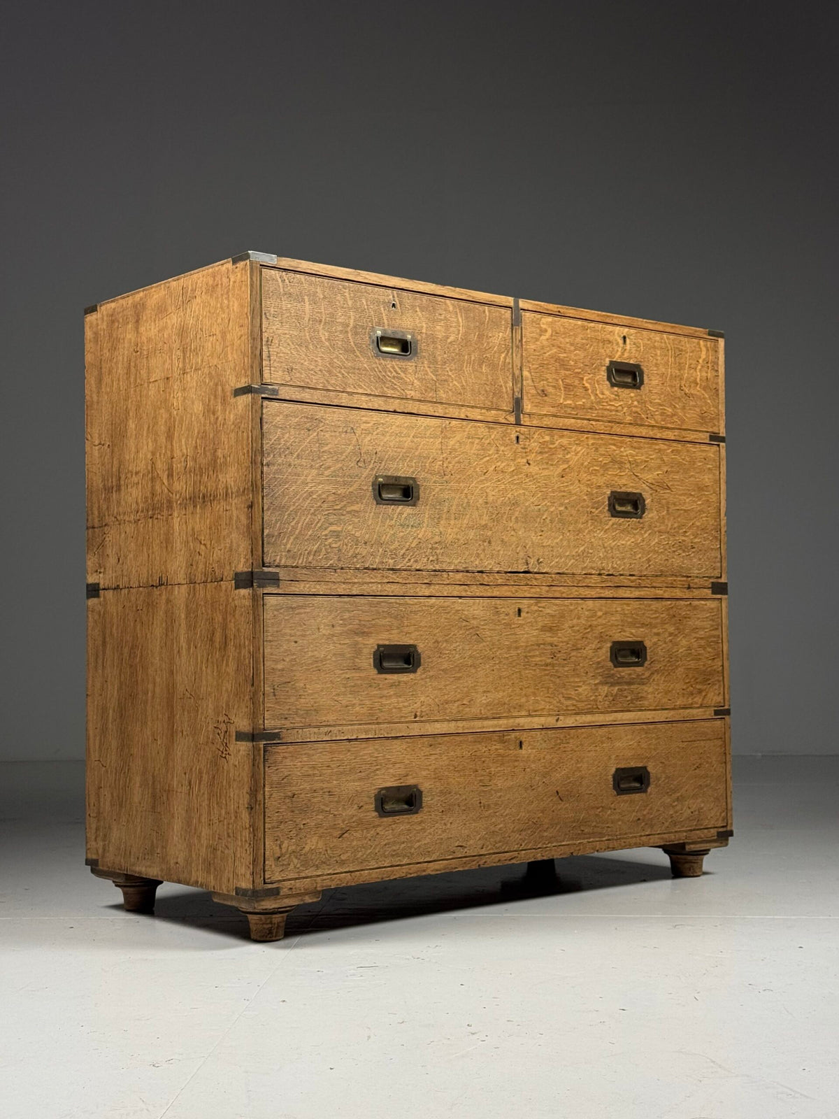 Oak Campaign Chest of Drawers, 19th Century, photo 13