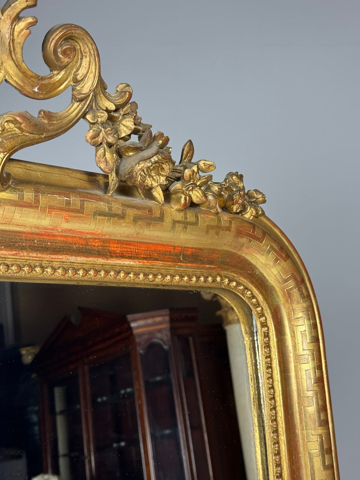 Louis Philippe Giltwood Mirror with Meander Frieze, 19th Century, photo 6