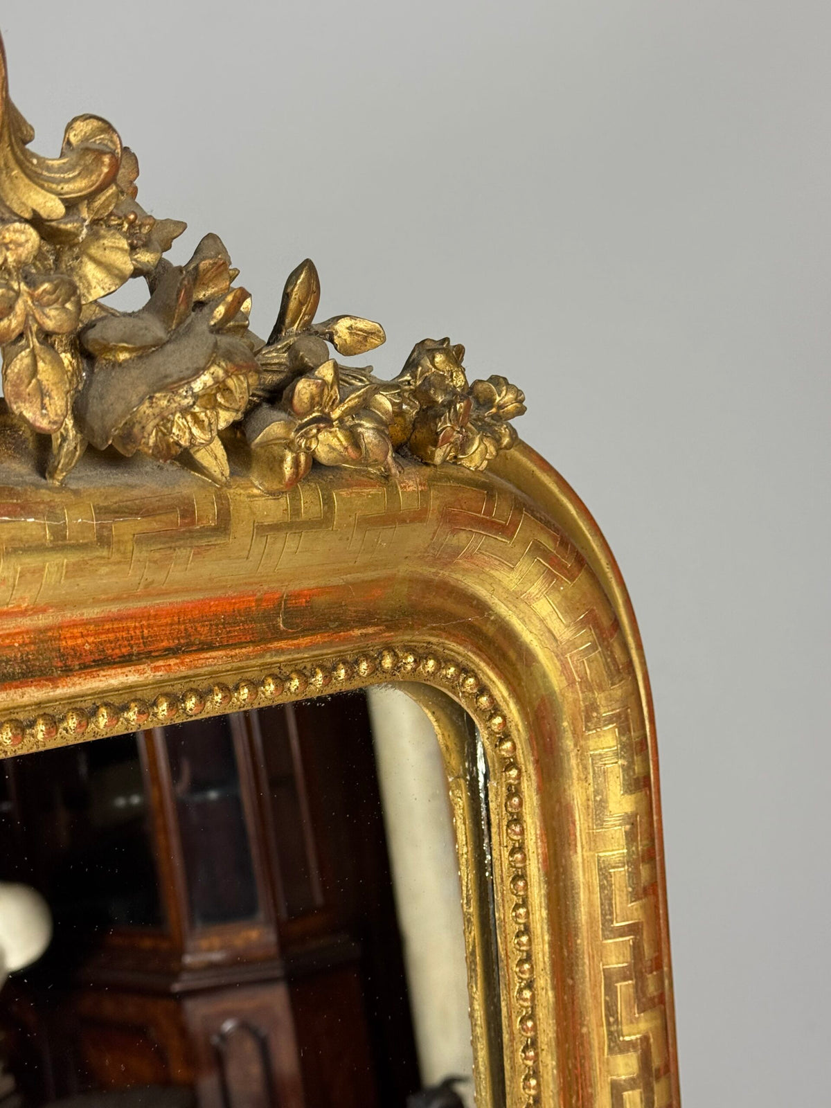 Louis Philippe Giltwood Mirror with Meander Frieze, 19th Century, photo 4
