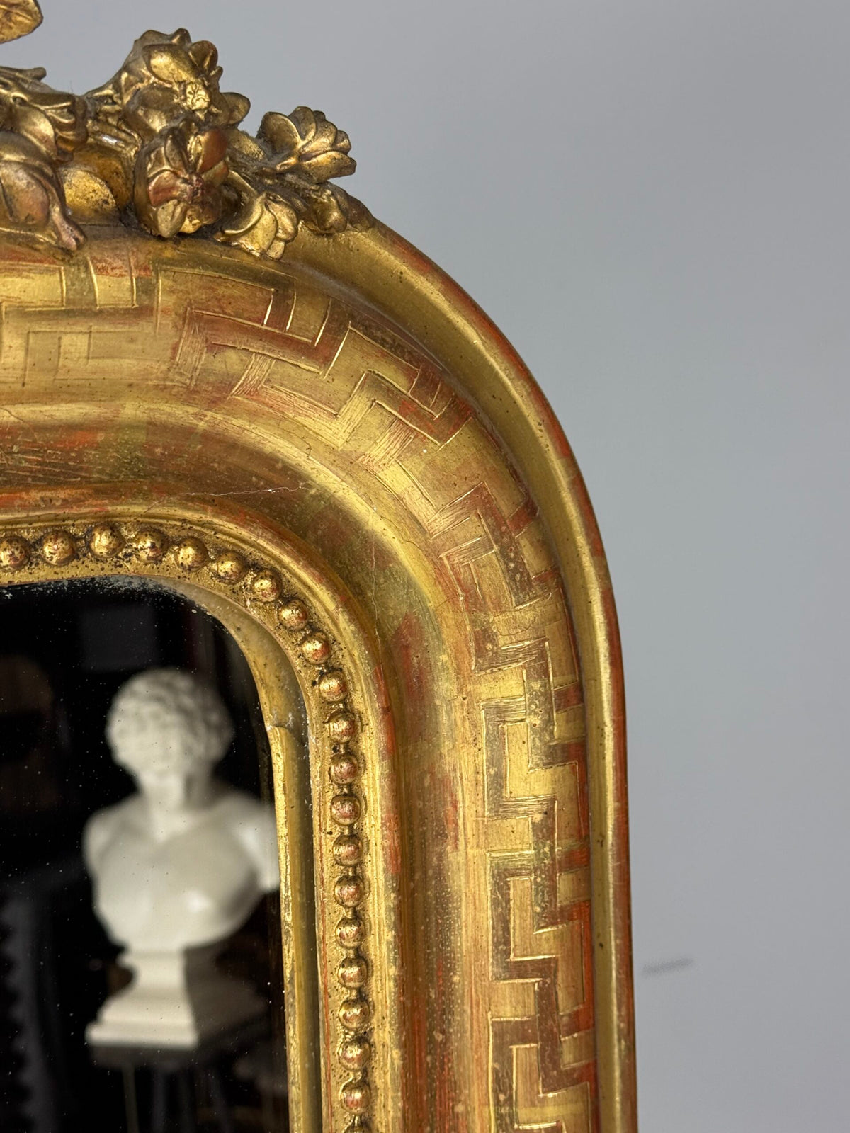 Louis Philippe Giltwood Mirror with Meander Frieze, 19th Century, photo 2