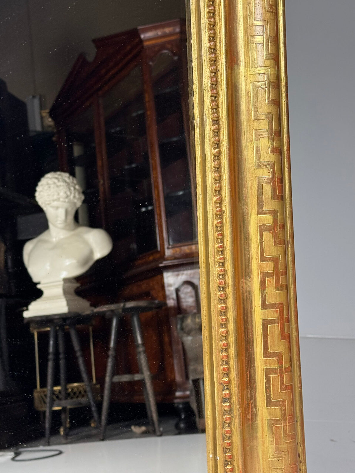 Louis Philippe Giltwood Mirror with Meander Frieze, 19th Century, photo 13