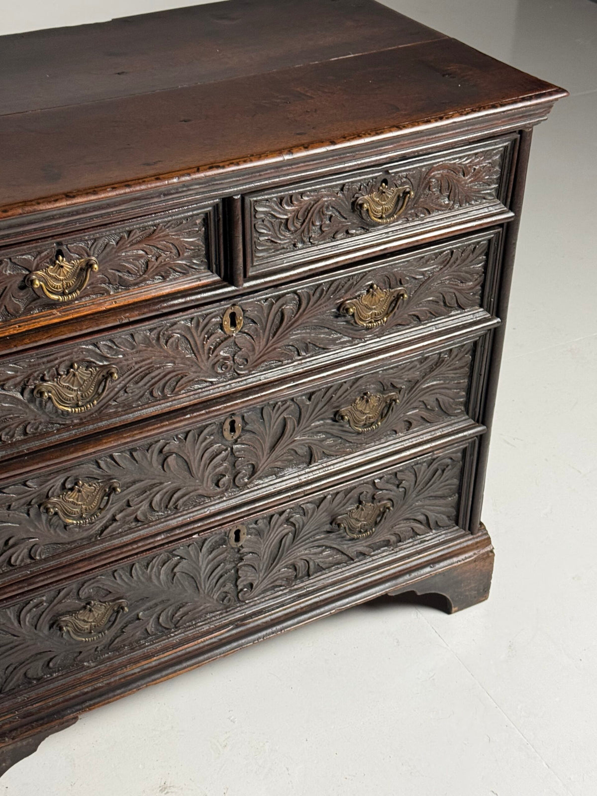English Oak Chest of Drawers with Carved Front, Early 19th Century, photo 14