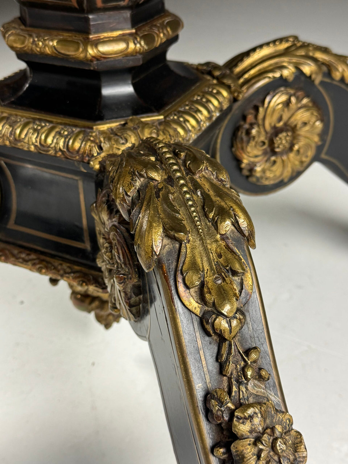 Napoleon III Ebonised Center Table with Gilt Bronze Mounts, photo 9
