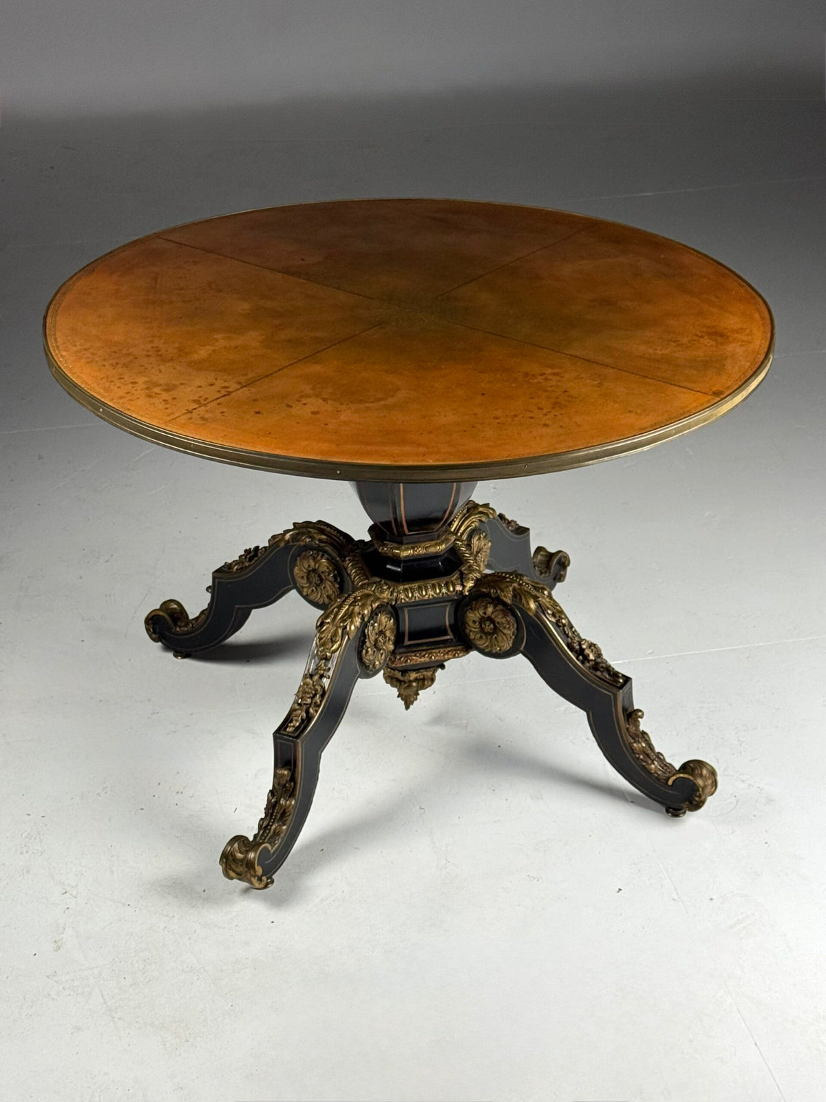 Napoleon III Ebonised Center Table with Gilt Bronze Mounts, photo 12