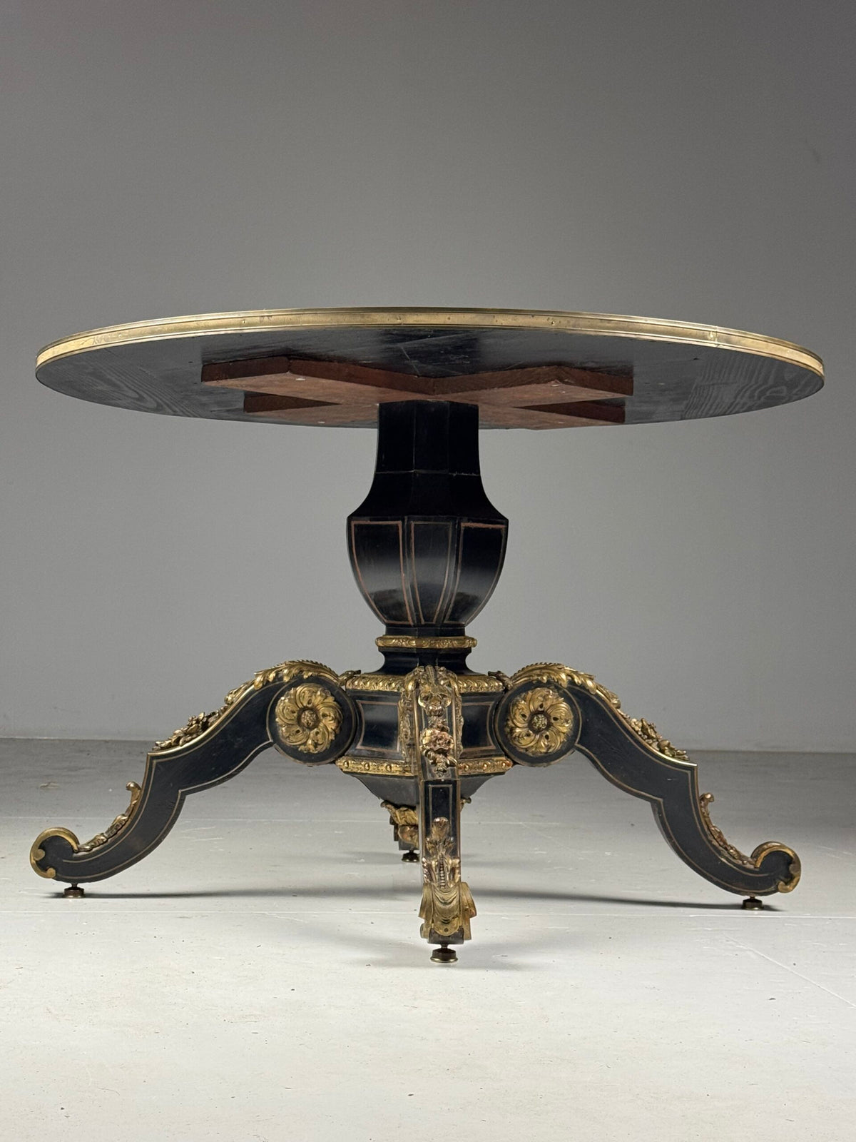 Napoleon III Ebonised Center Table with Gilt Bronze Mounts, photo 15