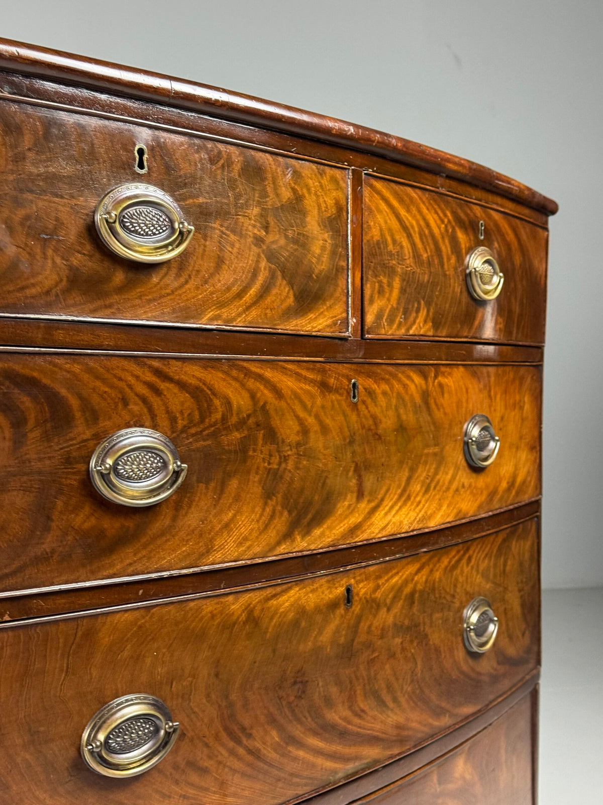 Mahogany Bowfront Chest of Drawers, England, Late 19th Century, photo 13