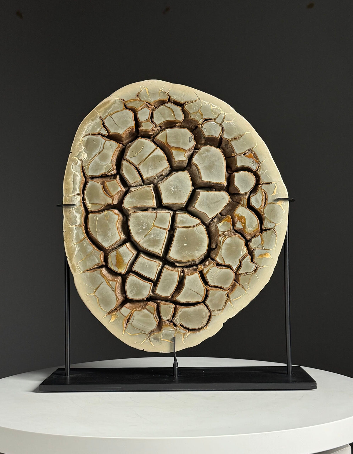 Large Septarian Nodule on Custom Stand, photo 1