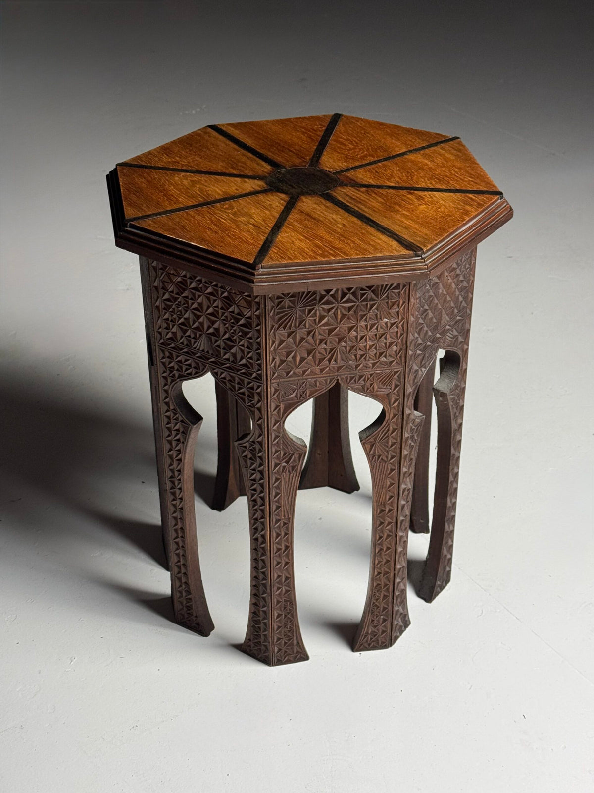Anglo Indian Carved Hardwood Side Table, circa 1900, photo 1