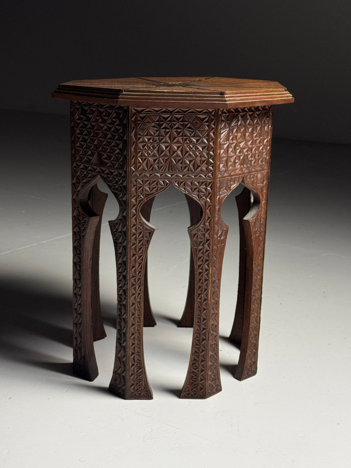 Anglo Indian Carved Hardwood Side Table, circa 1900, photo 4