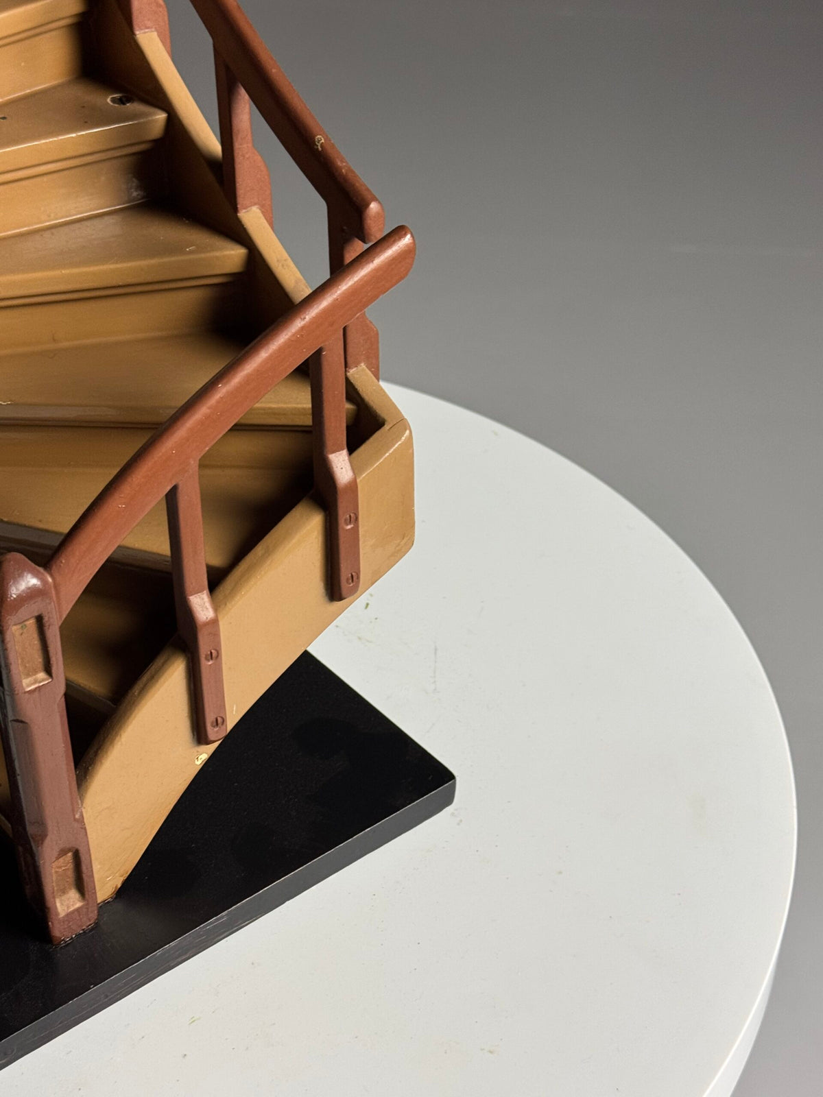 Wooden Staircase Scale Model Painted in Two Browns, photo 6