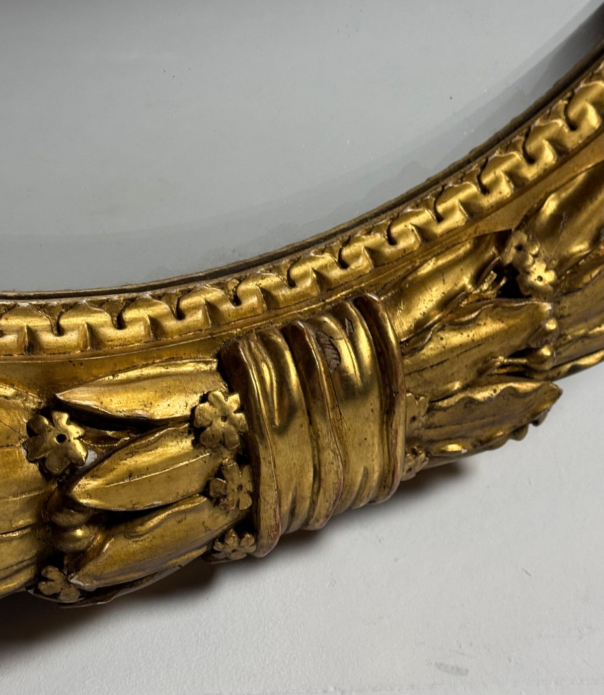 Large Oval Giltwood Empire Style Mirror, Early to Mid 19th Century, photo 16