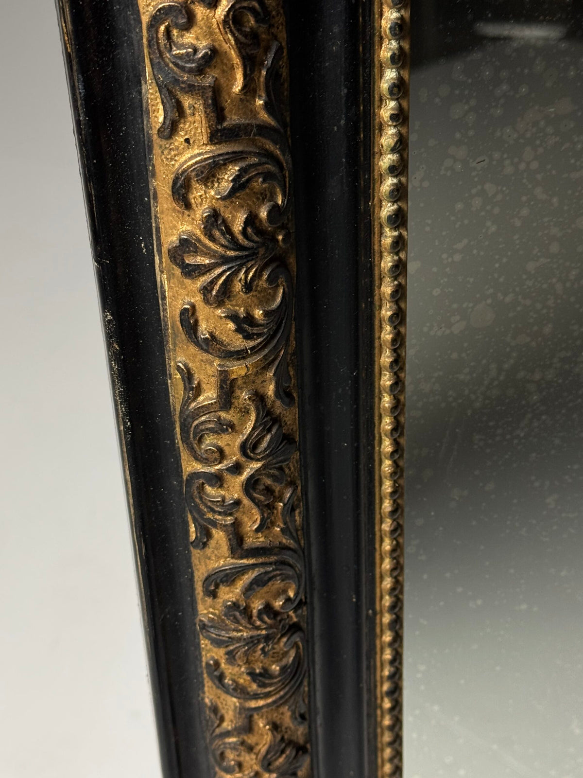 French Black and Gold Louis Philippe Style Mirror, 19th Century, photo 10