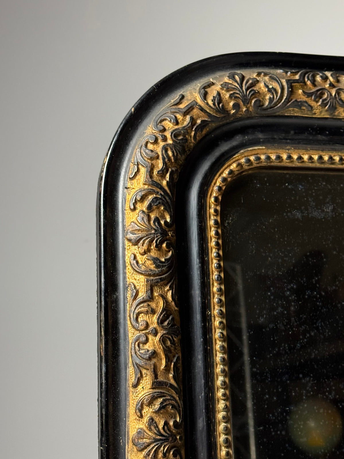 French Black and Gold Louis Philippe Style Mirror, 19th Century, photo 6